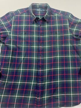 POLO Ralph Lauren Men’s LS Flannel Plaid Button Up Shirt Red/Green/Blue XXL
